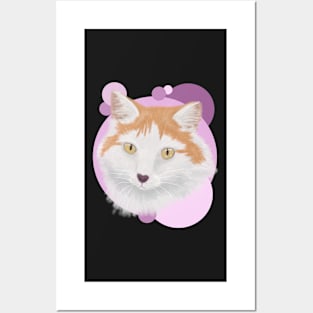 Ginger Cat- Pink Bubbles Posters and Art